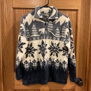 Cityscape Polar Bear & Snowflake Fleece Jacket – Size S/P (Made in Canada)